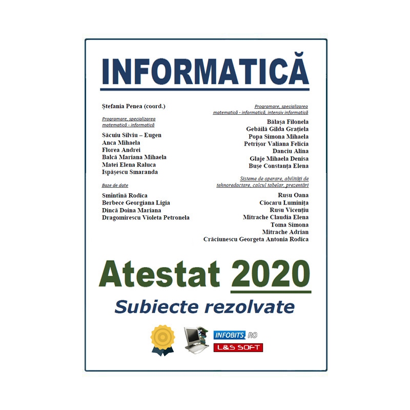 Informatica - Atestat 2020, Subiecte rezolvate